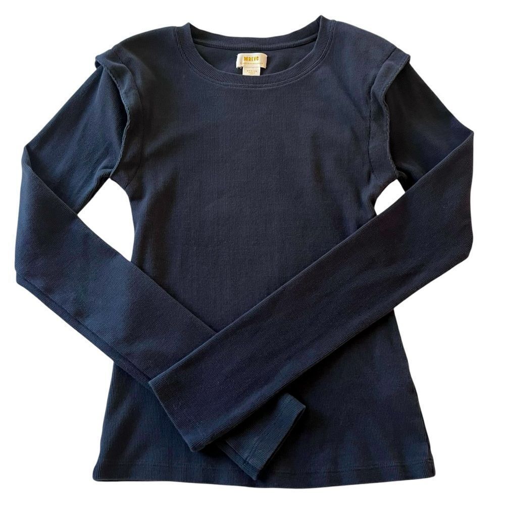 Maeve Anthropologie Long Sleeve Layered Shoulder Top